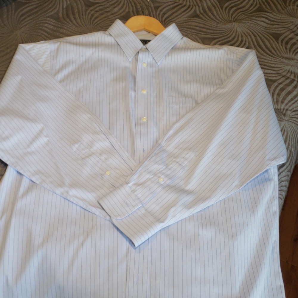 JoS A. Bank blue pinstripe dress shirt
